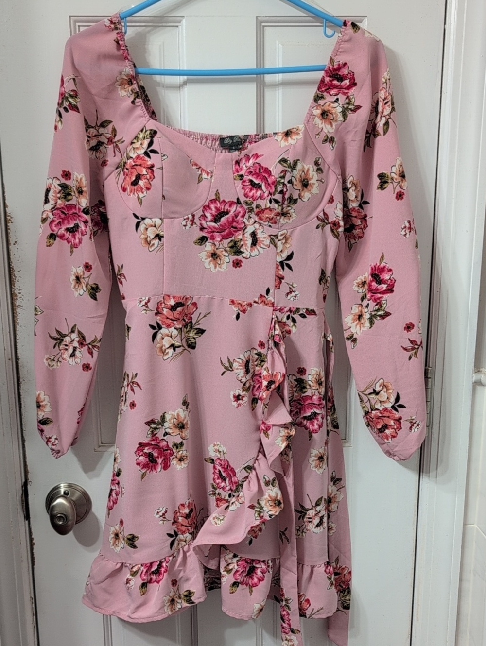 Lily Rose Pink Floral Ruffle Top